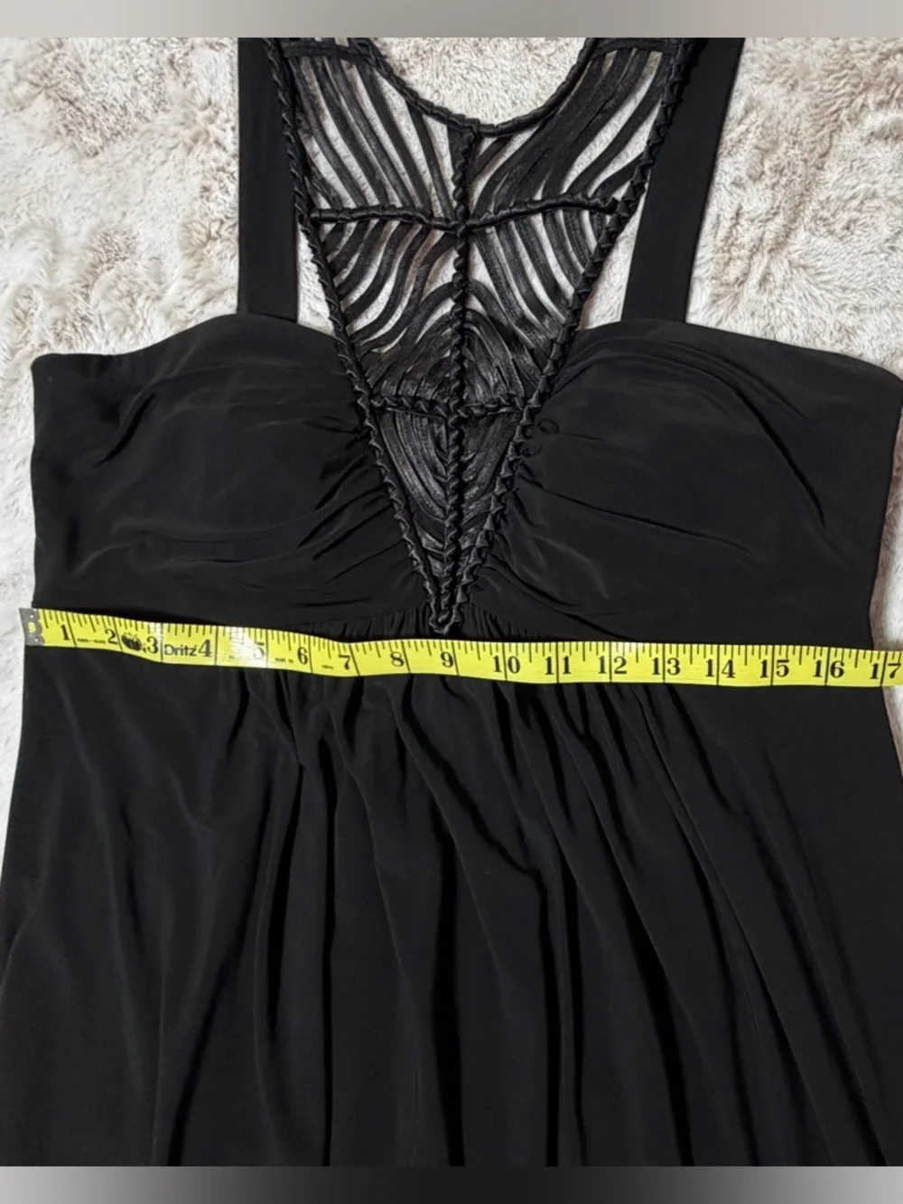 Boston Proper Black Sleeveless Maxi Dress with Lace Front Yoke XL - Picture 5 of 12